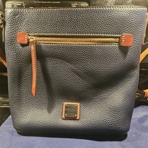 Dooney & Bourke Navy and Tan Crossbody Bag